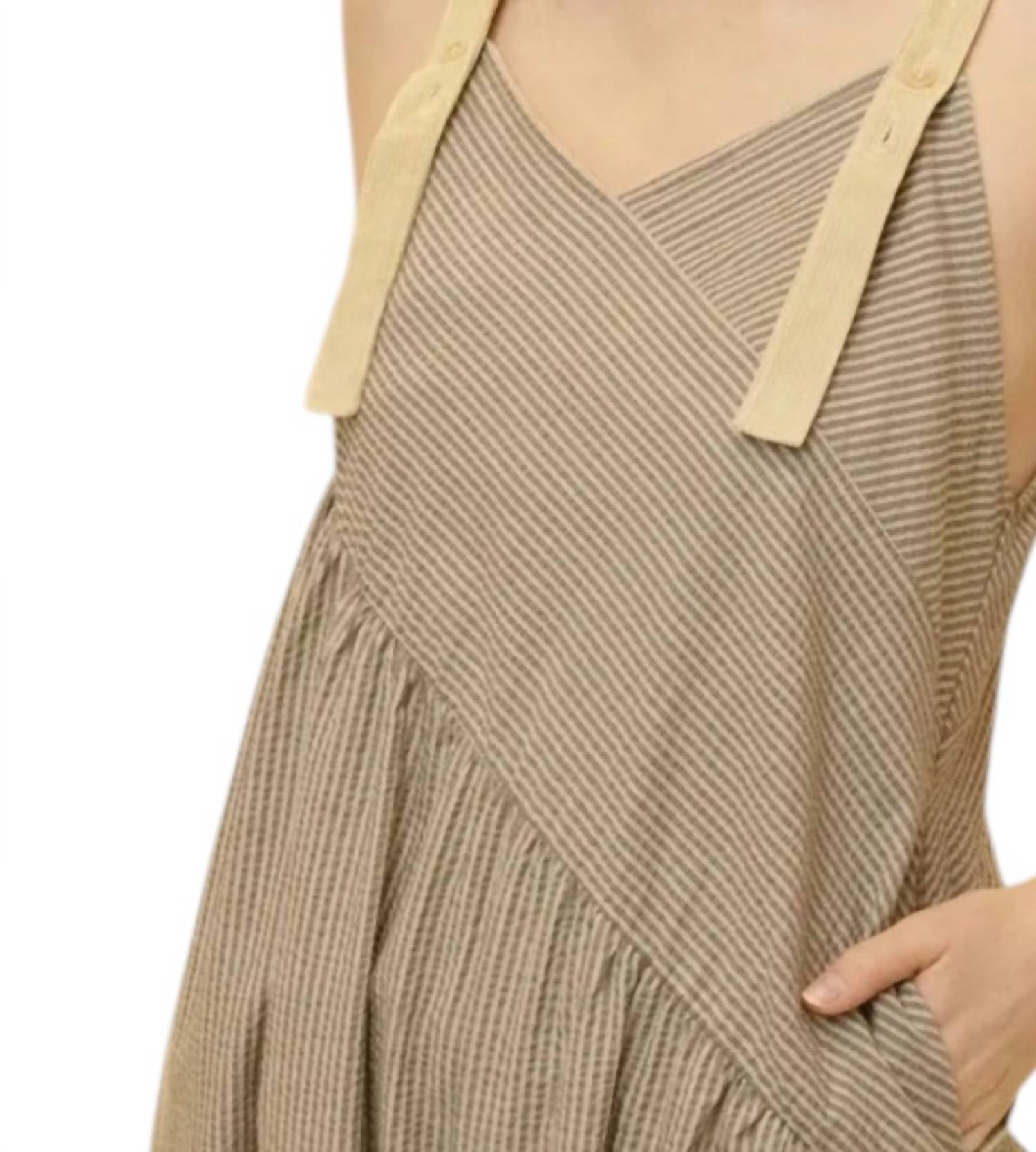 Before You - Striped Cotton Jumpsuit