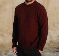 Anian The Cashmino Crewneck Top in merlot - men's sweater