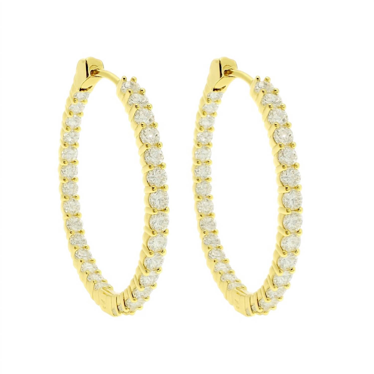 Allyanna Gifts - Women's Sterling Silver Moissanite Inside Out Hinged Hoop Earrings