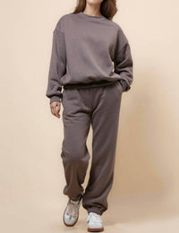 Sweetkama Living My Cozy Life Sweatsuit Sets in moca - women's sleepwear