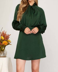 She + Sky - Long sleeve emerald dress