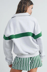 Buttermelon Sideline Half Zip Sweatshirt in grey - women's top - alternate view