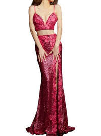 Jovani - Sequin & 3d Floral Gown