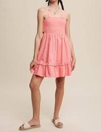 Listicle - pink smocked sundress