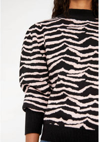 Wild Pony - Zebra Print Intarsia-Knit Sweater