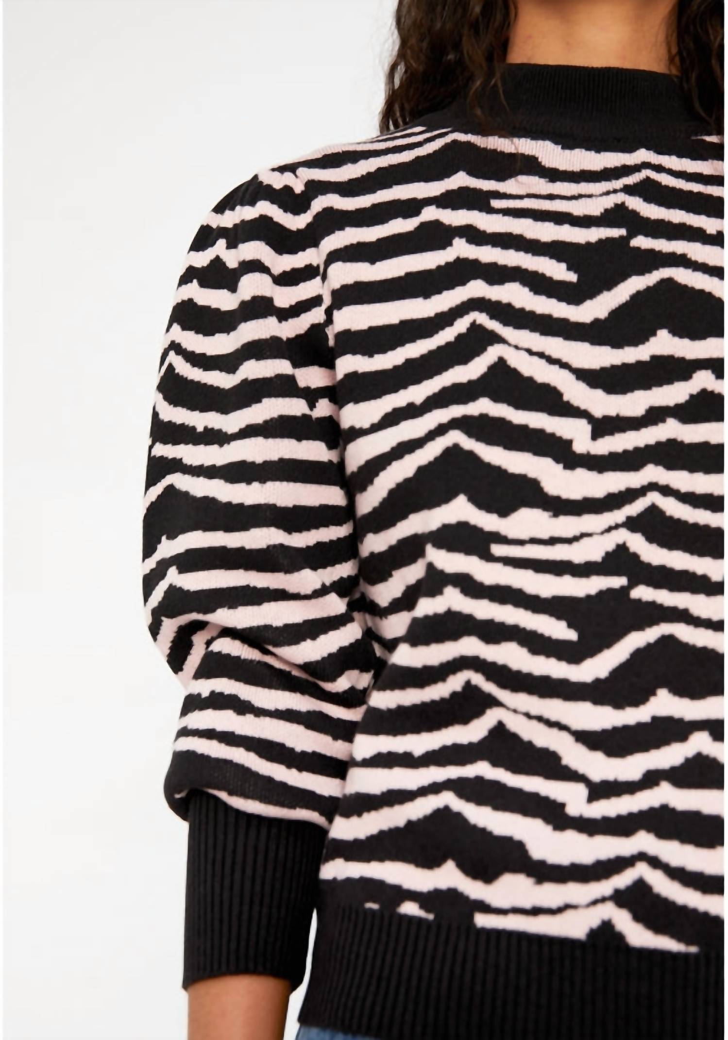 Wild Pony - Zebra Print Intarsia-Knit Sweater