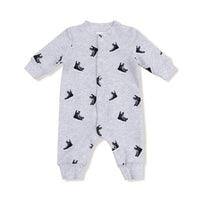 ANGEL DEAR Boy's Hockey Collar Romper in grey - kids' item