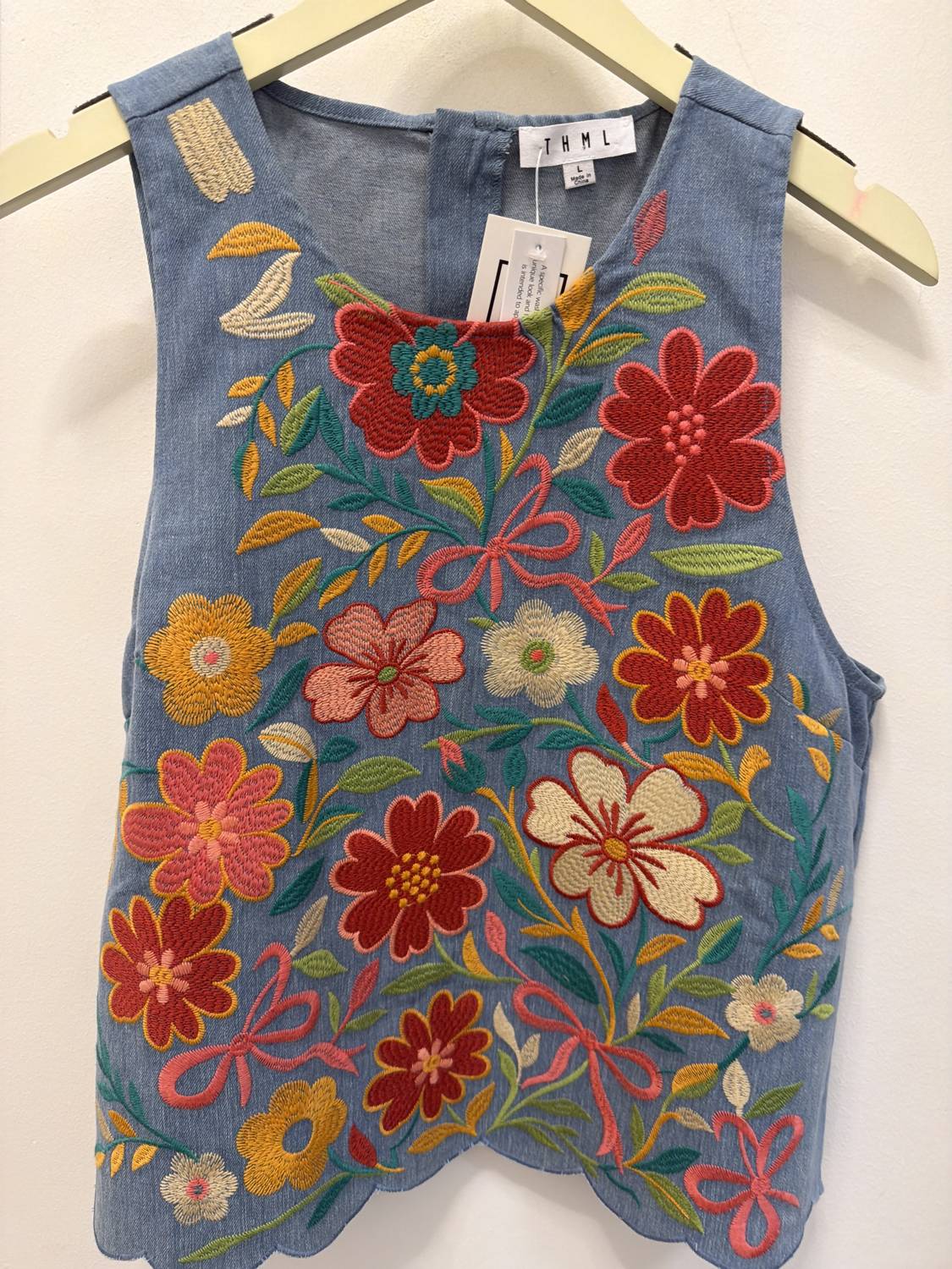 Thml - Denim Embroidered Top