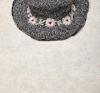 By Many Hands - Fleur Salt & Coal Sun Hat UPF 35: Defined-Curve (Fixed Shape)
