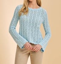 Fdj - Long Sleeve Garment Dye Sweater Top