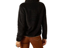 ARIAT Women's Berber Snap Front Sweatshirt in black - women's top - detail view