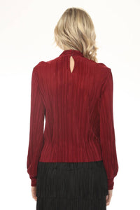 Joseph Ribkoff - Micro Pleated Mock Neck Top