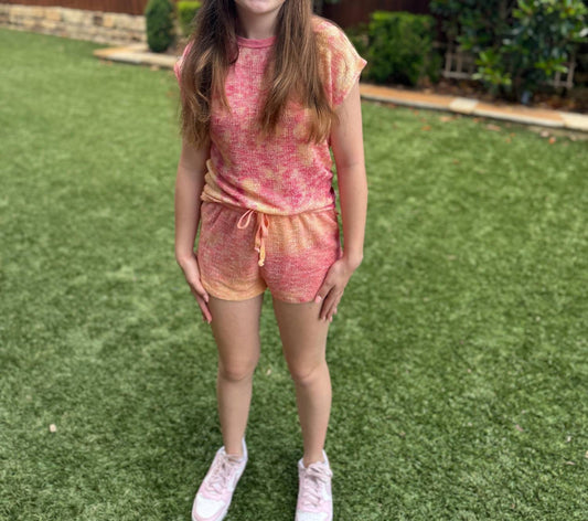 T2Love - Girl's Tie Dye Crochet Shorts