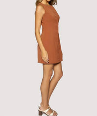 LOST + WANDER Stroll In Madrid Mini Dress in madrid mini dress in terracotta - women's dress - alternate view