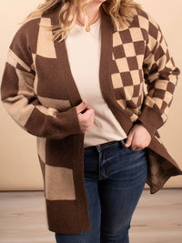 Haptics - Keep It In Check Open Front Cardigan
