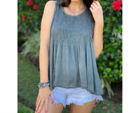 Pol - Babydoll with Smocked Details Top