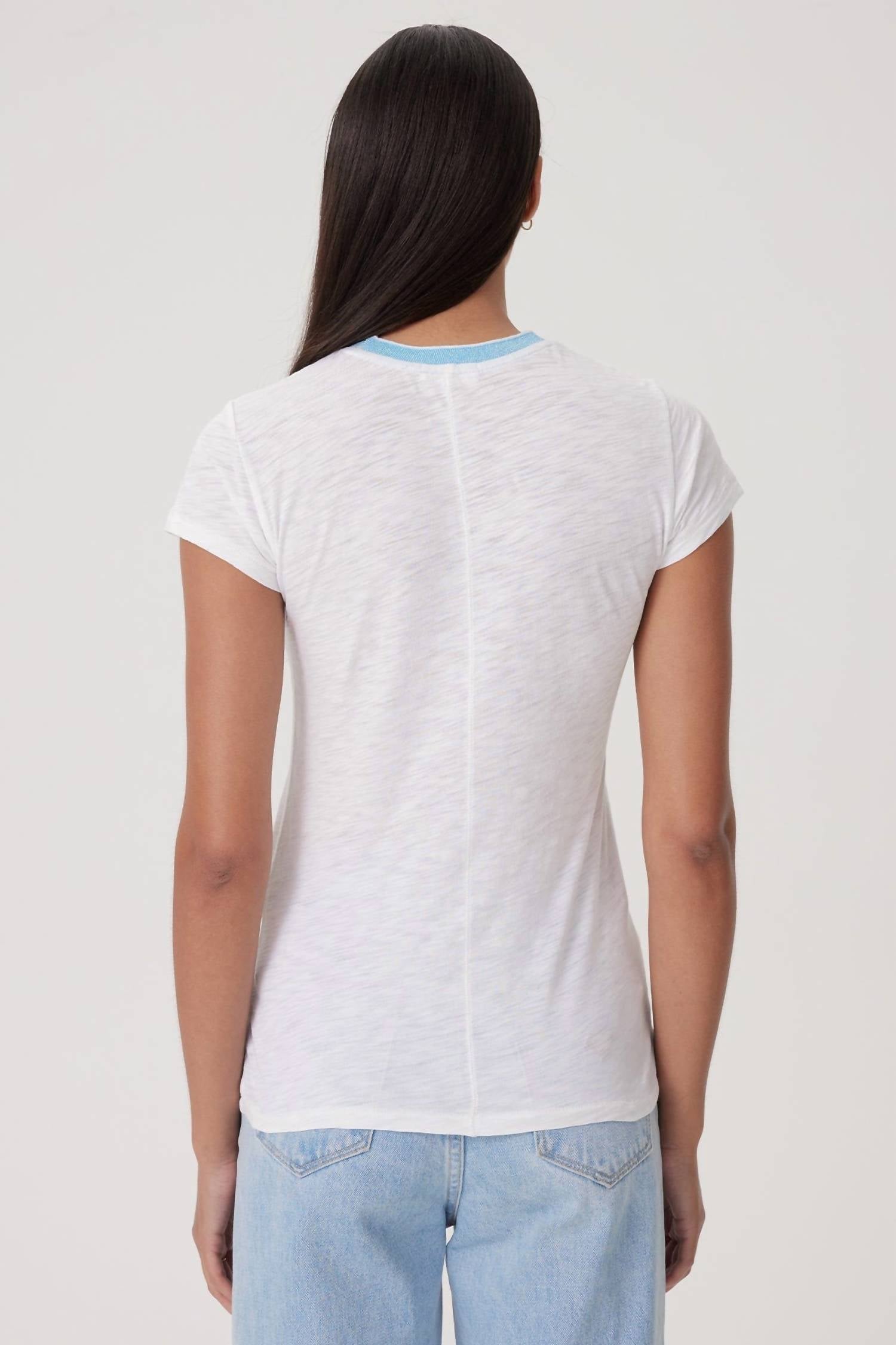 Goldie - Metallic Trimmed Short Sleeve Tee