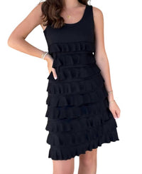 Lulu-B Sleeveless Cha Cha Layer Dress in black - women's dress