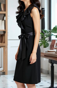 Nue By Shani - Built In Shapewear High Ruffle Neck Dress
