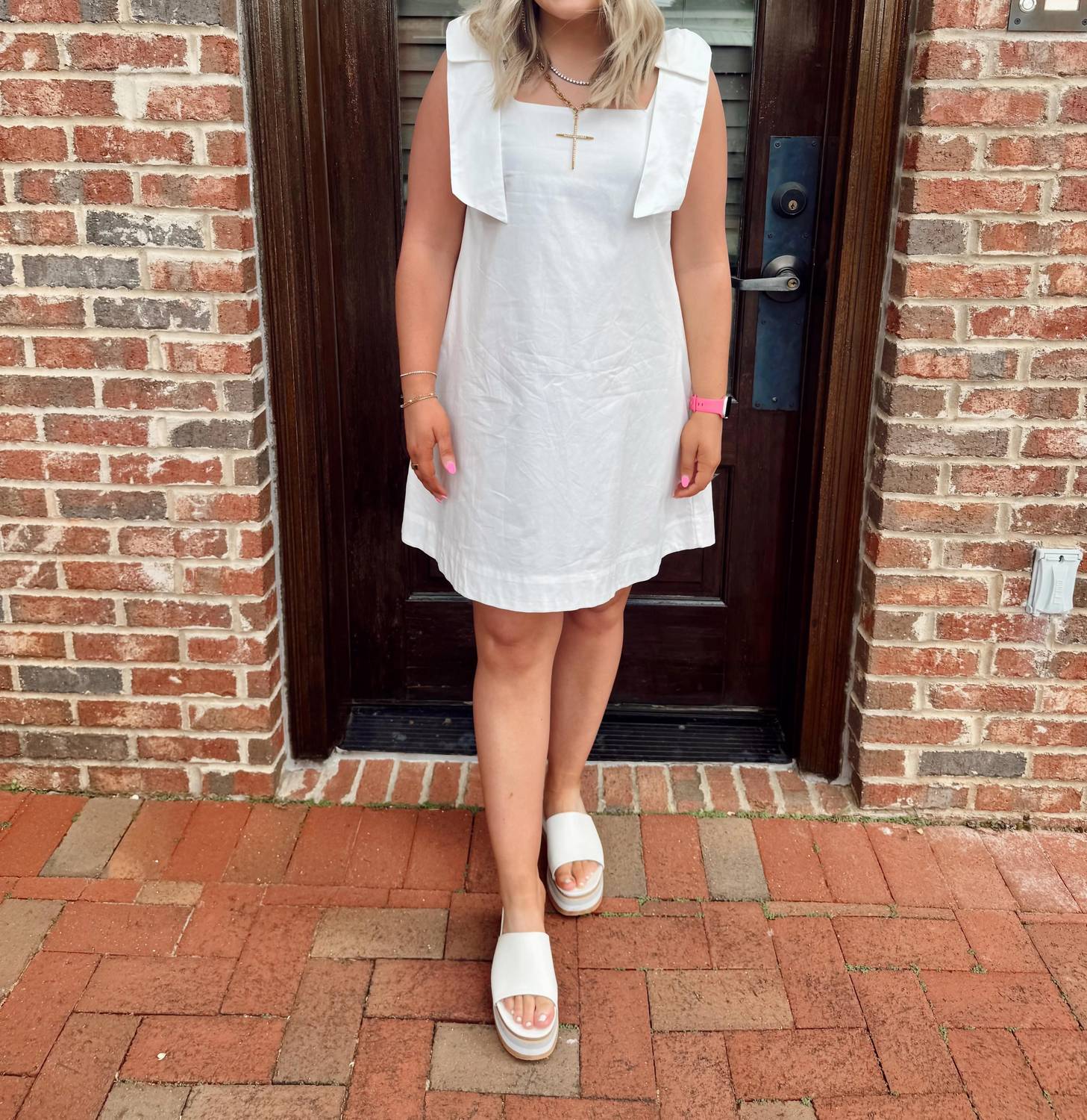 Tcec - Bow Shoulder Mini Dress