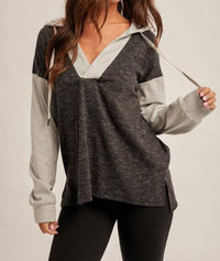 Hem & Thread - Color Block Hooded Sweatshirt