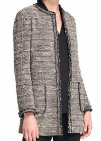 Dkny - Tweed Long Open Front Jacket