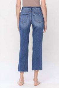 VERVET BY FLYING MONKEY Marissa High Rise Cropped Straight Jeans - Plus in enchangtingly - women's jeans - detail view