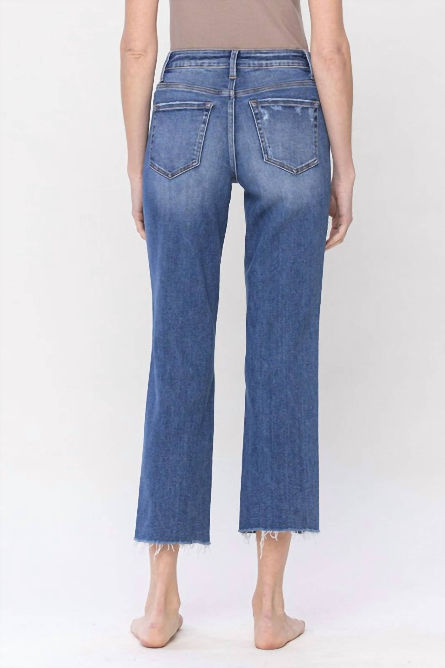 VERVET BY FLYING MONKEY Marissa High Rise Cropped Straight Jeans - Plus in enchangtingly - women's jeans - detail view