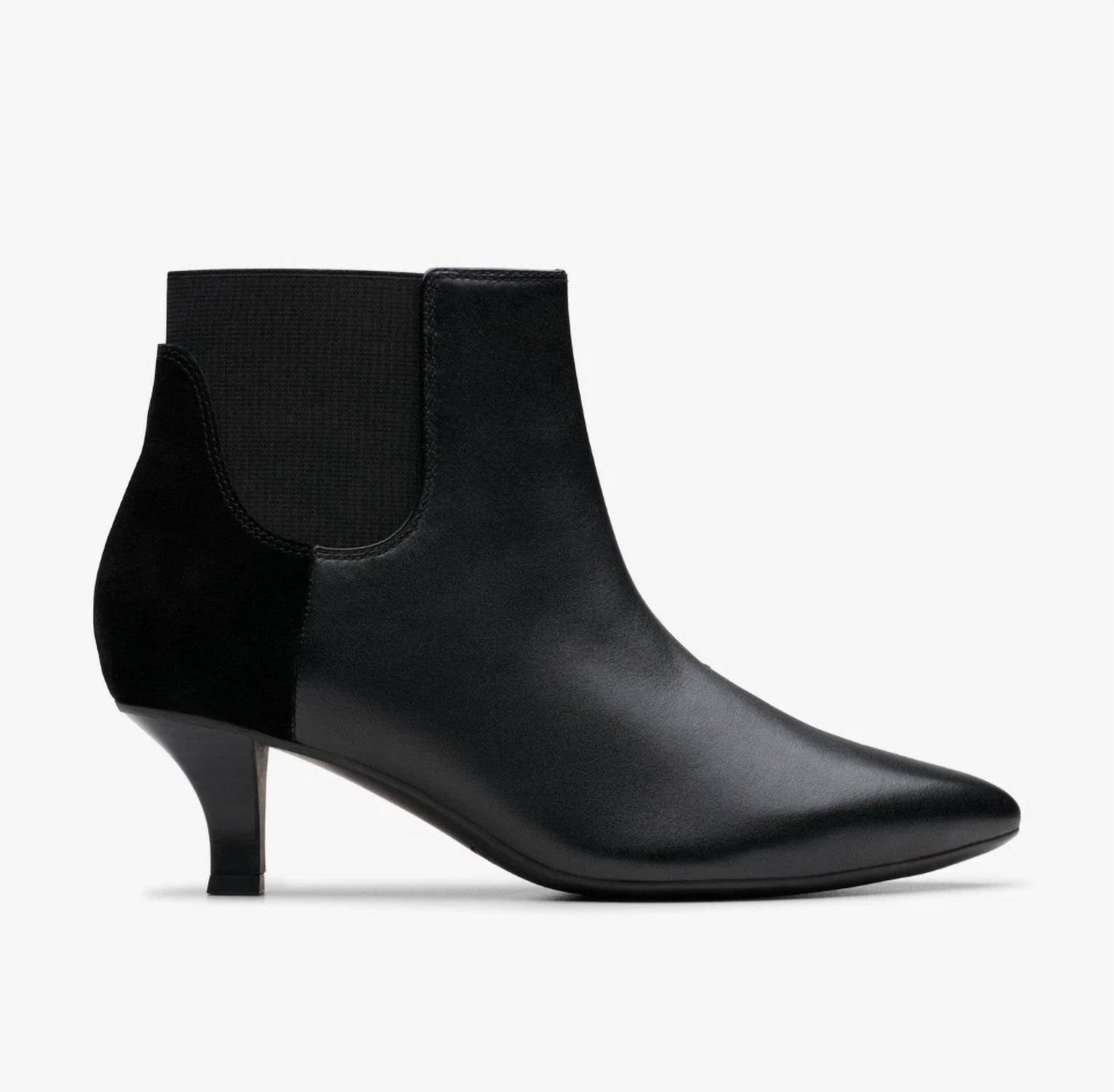 Clarks Women's Kepley Erin Ankle Boots in black leather - women's shoe