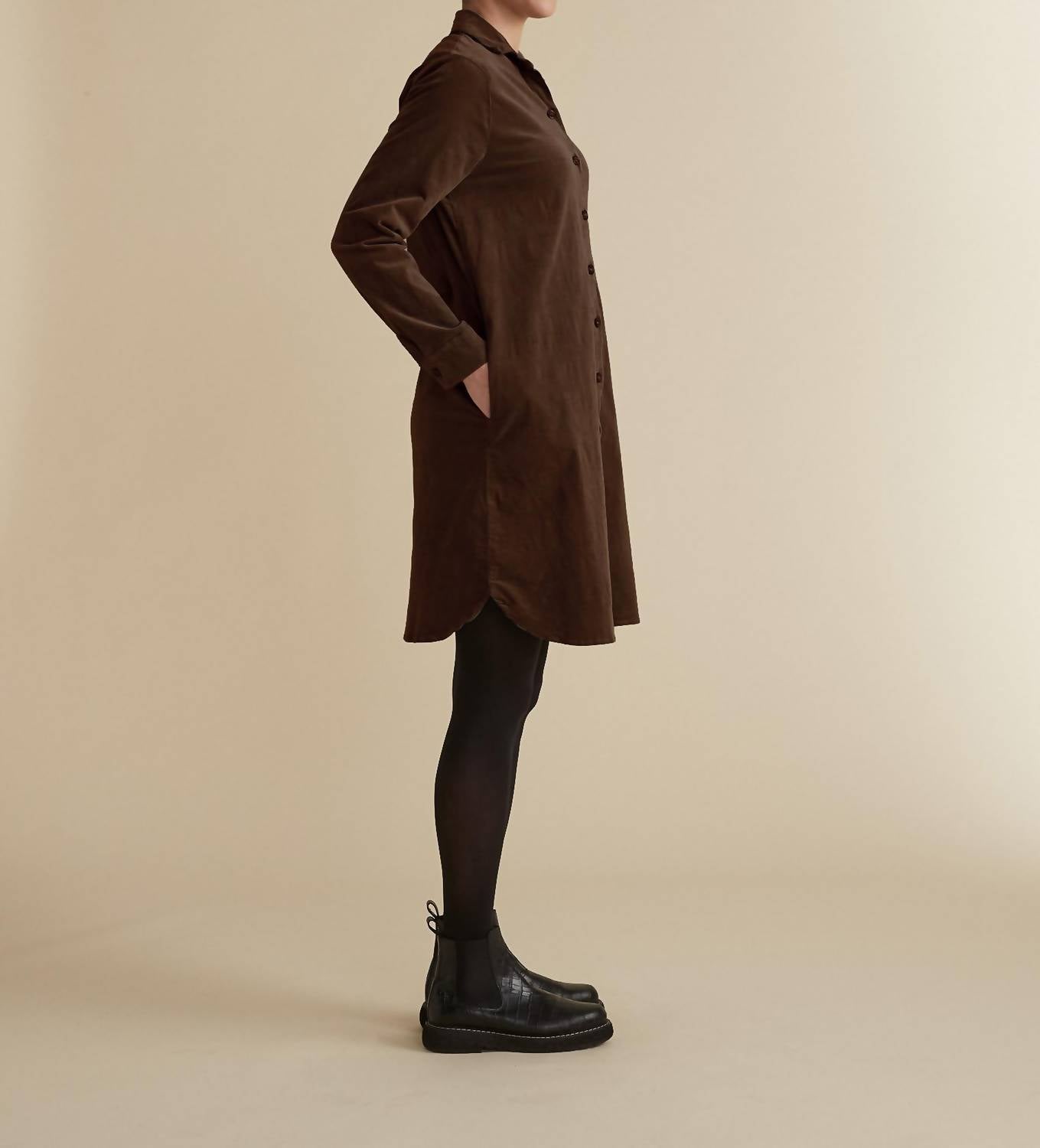 Cut Loose - Mini Cord Shirt Dress