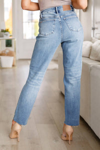Judy Blue - High Rise Rigid Magic Destroy Slim Straight Leg Jeans