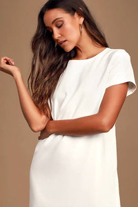 Lulus - Women's Short Sleeve Shift And Shout Shift Dress