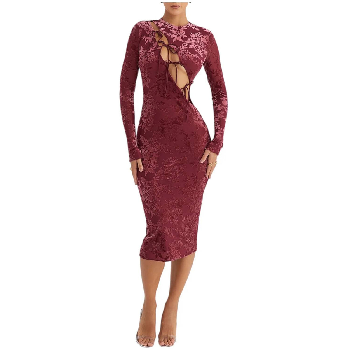 Mistress Rocks - Devoré Velvet Midi Dress