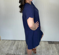 Umgee - Scalloped Hem Linen Dress