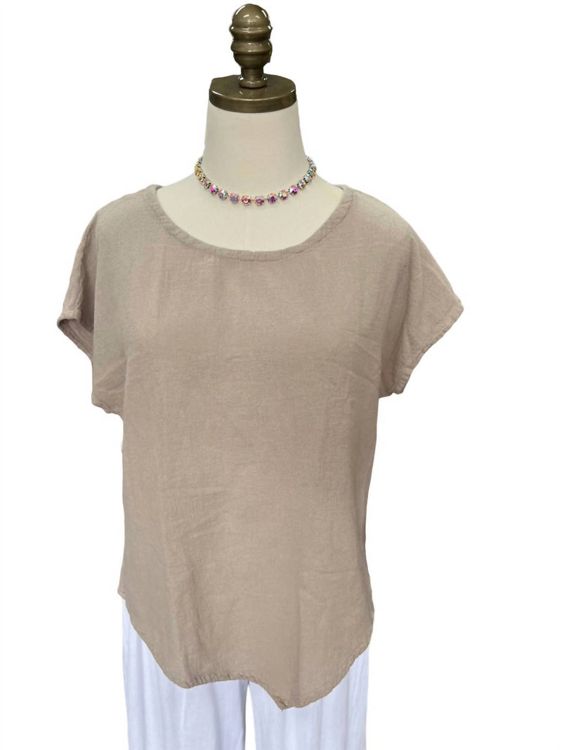 Oh My Gauze! Grace Top in taupe - women's t-shirt