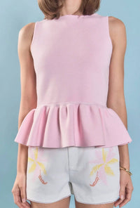 English Factory - Women's Peplum Knit Top