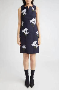 Shushu/Tong - Sleeveless Floral Applique Mini Dress