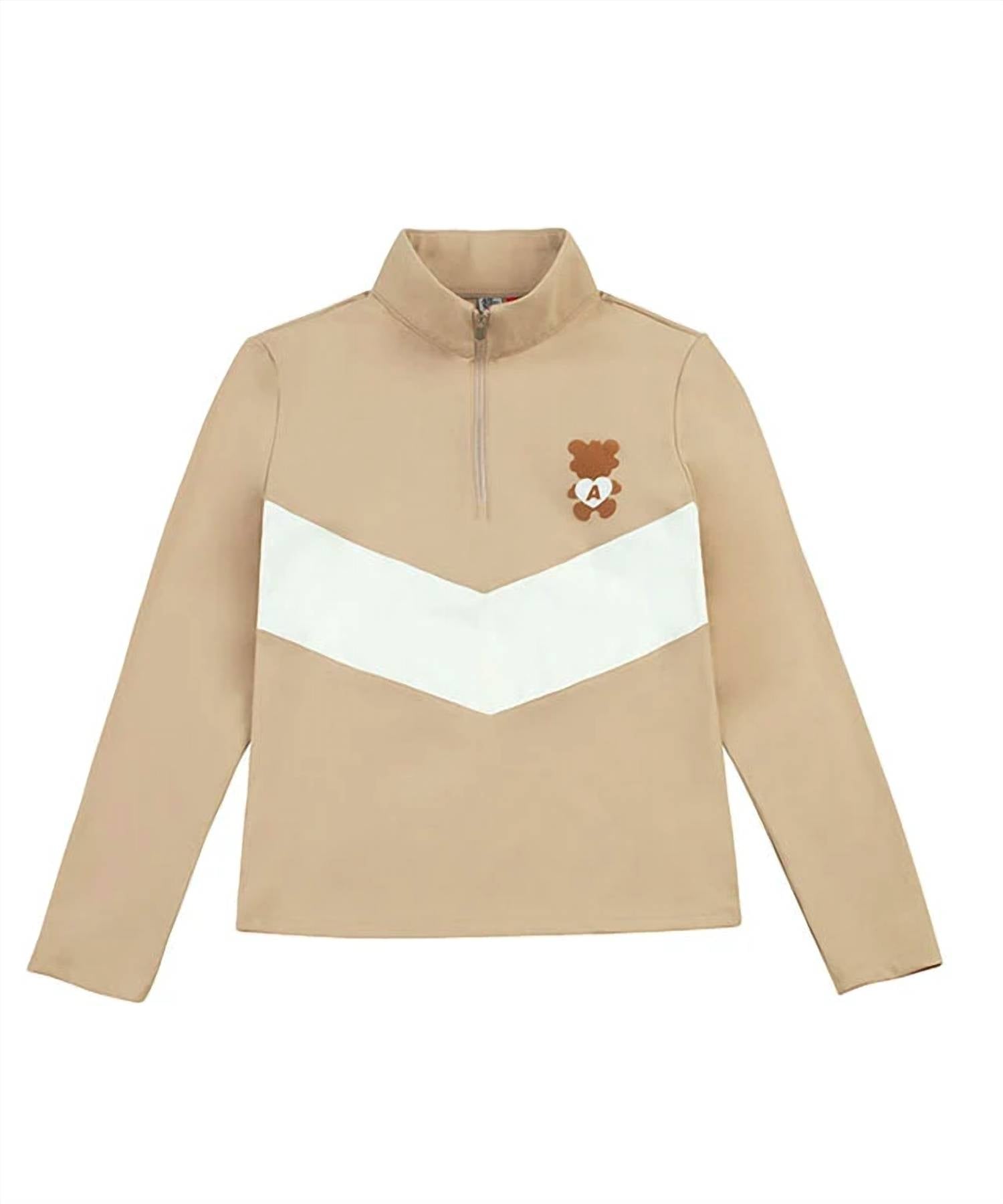 Ape The Great - Women's Monkey Bear Half-zip Up Top