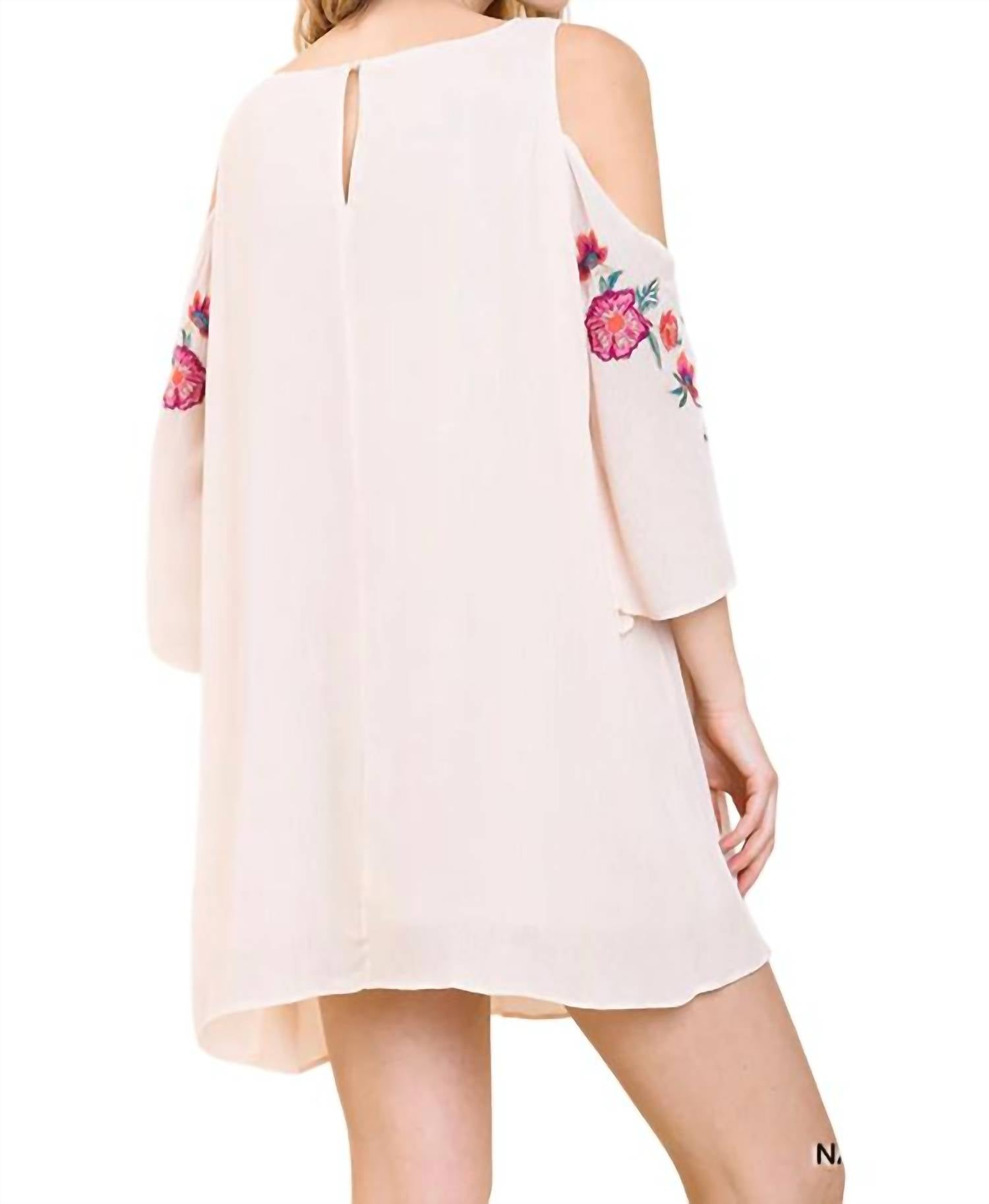 Umgee - Open Shoulder Angel Sleeve Dress