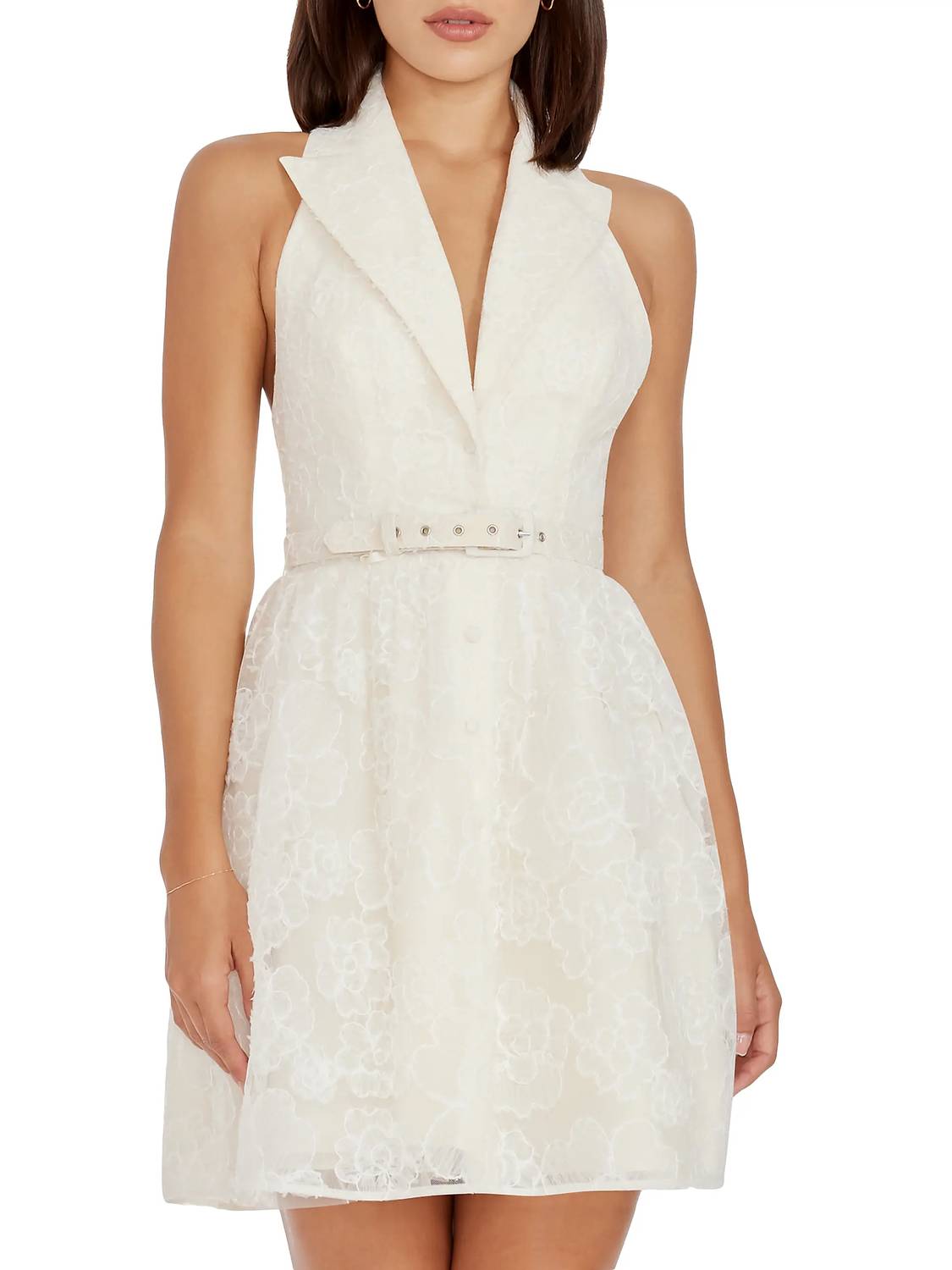 Dress The Population - Saxon Floral Textured Mini Dress