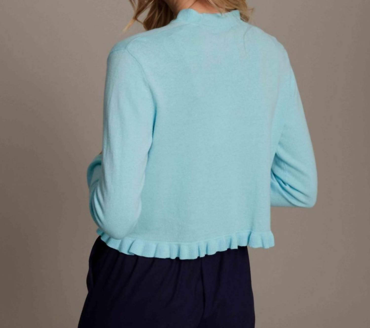 Alashan Cashmere - Cotton Cashmere Ruffle Edge Bolero Cardigan