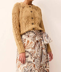Marie Oliver Esme Cardigan in sesame - women's cardigan - detail view