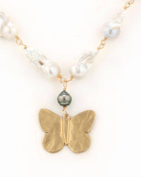 Taylor And Tessier - Women's Freshwater Pearl Butterfly Necklace