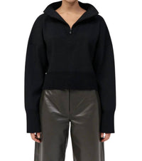 St. Agni Milano Knit Zip Jumper in black - women's jacket