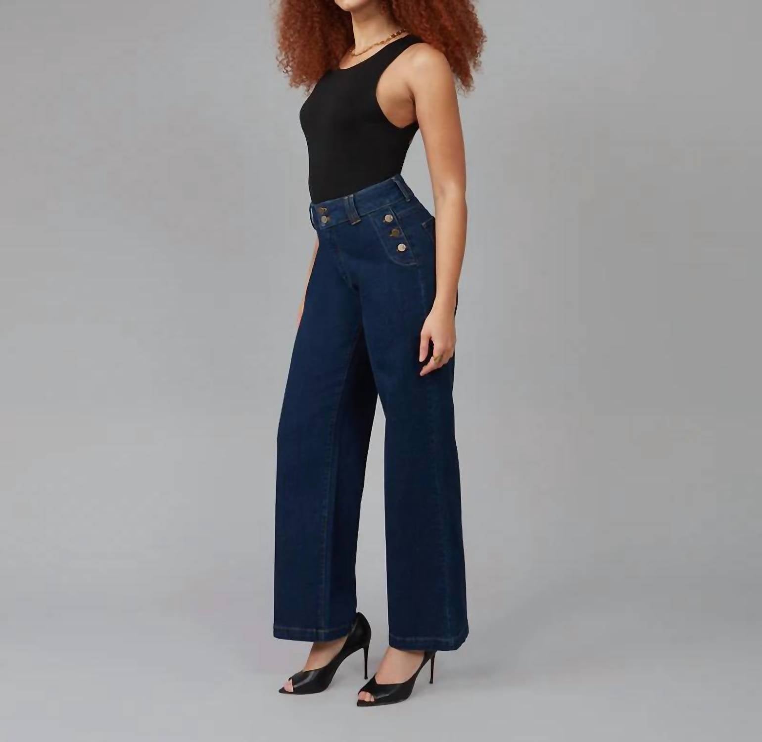 Lola Jeans - Women's High Rise Wide Leg Jeans