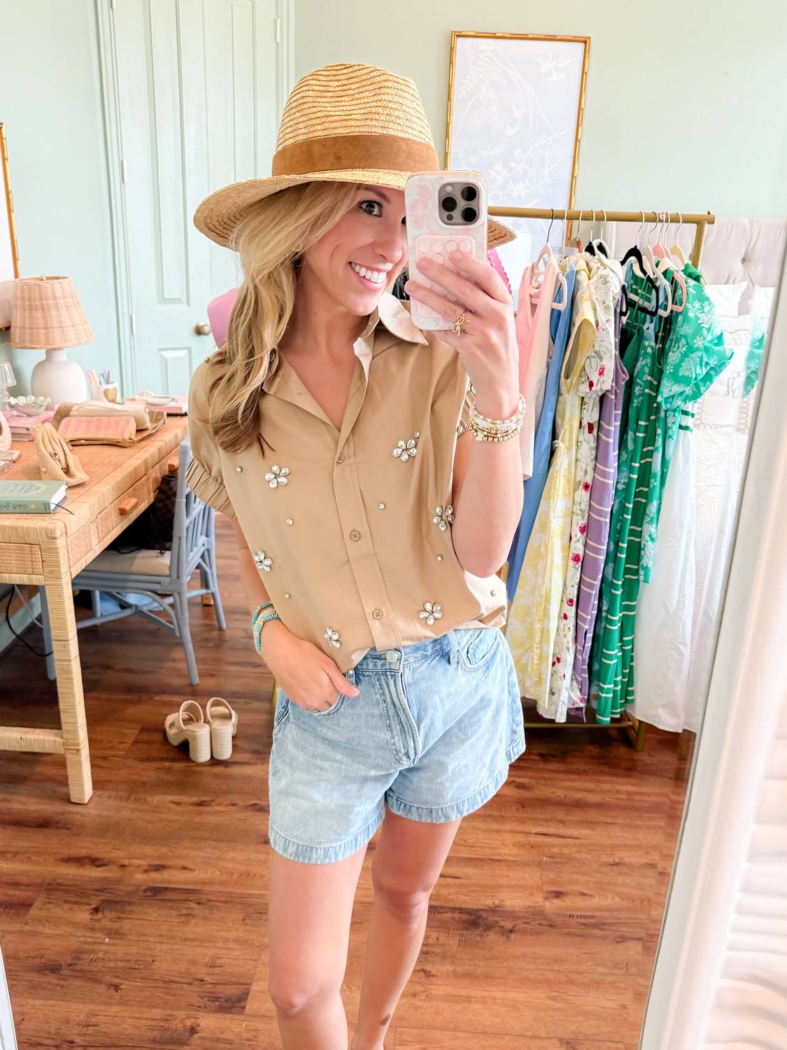 Karlie - Poplin Embellishment Top