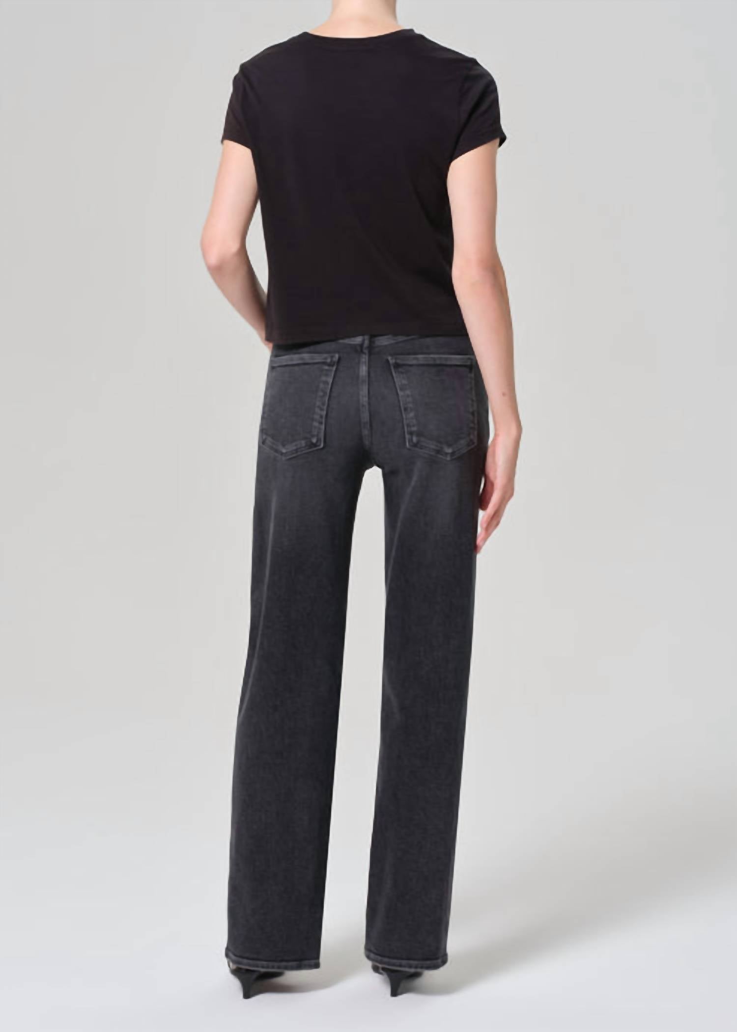 AGOLDE Harper Mid Rise Relaxed Straight Jean in hush - women's jeans - alternate view