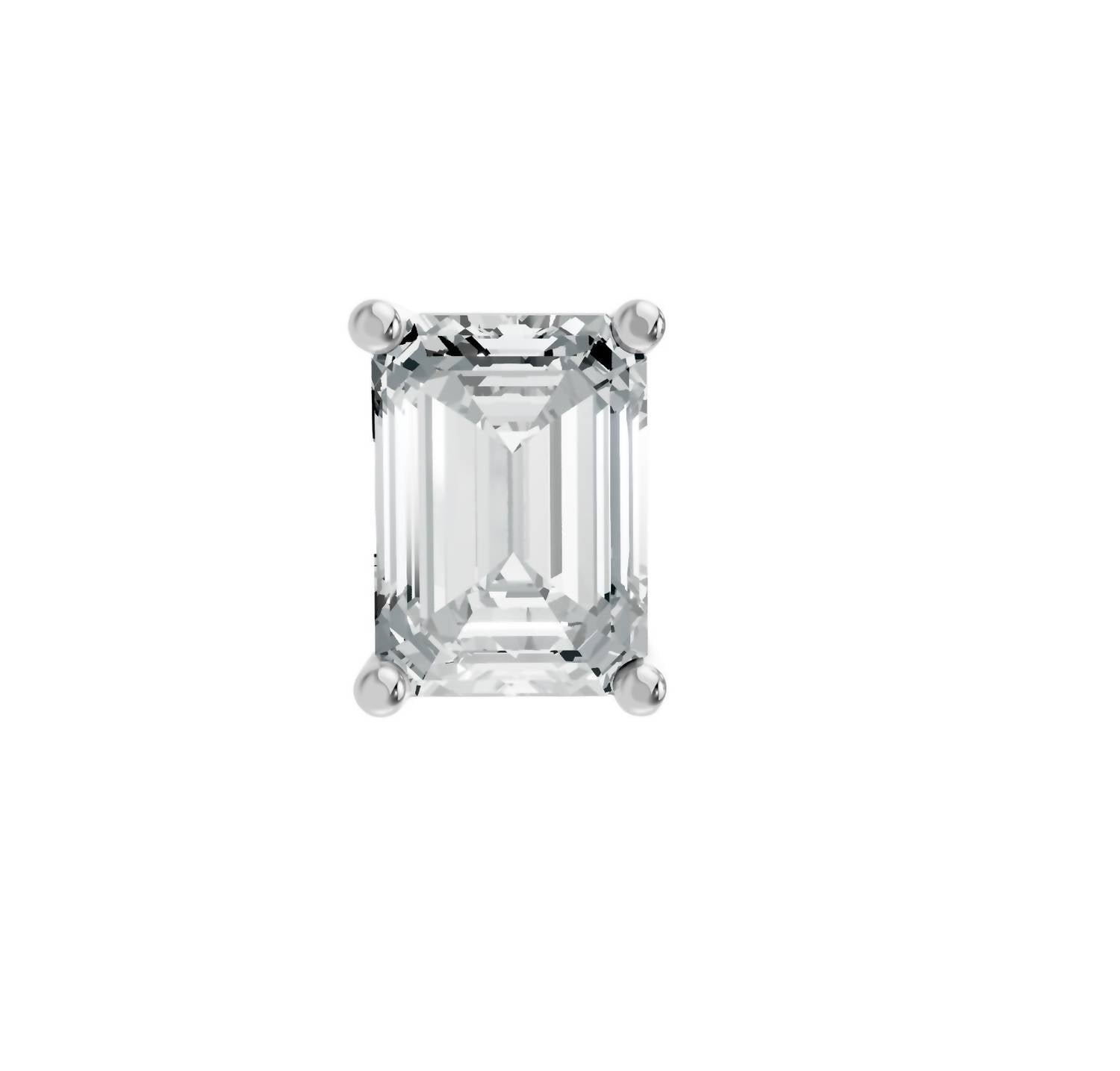 Aamiaa - Women's Radiant Shape 4 Prong Push Back Studs
