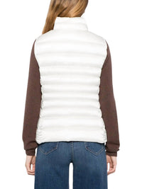 SAVE THE DUCK Lynn Vegan Puffer Vest in white - women's jacket - detail view