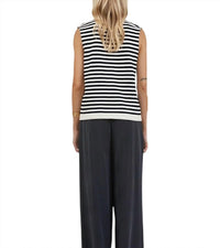 a.ren Striped Tank Top in black white - women's tank top - detail view